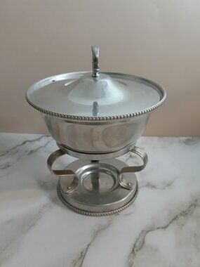 Mid-Century Buenilum Chafing Dish/Fondue Pot-Aluminum-USA